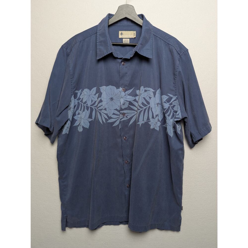 Billabong Blue‎ Floral Hawaiian Shirt Size XL